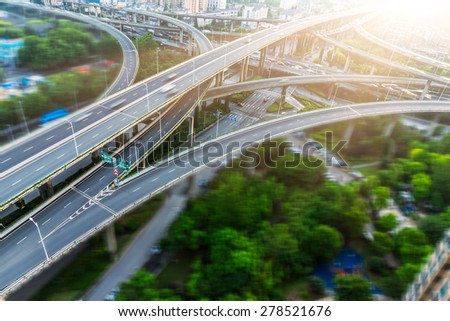 aerial view of the overpass at shagnhai china.