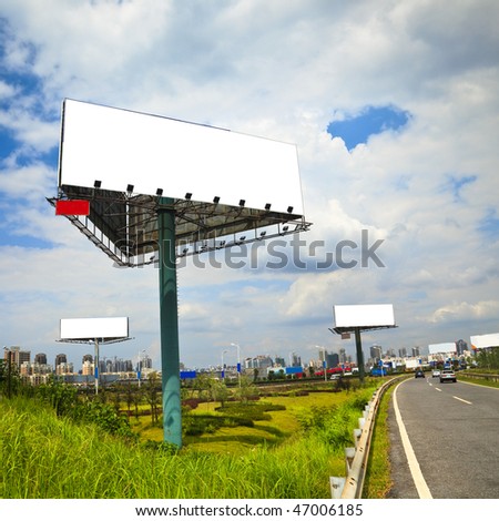 the billboard and road outdoor.