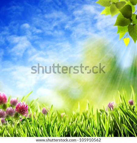 Abstract natural backgrounds under the blue skies