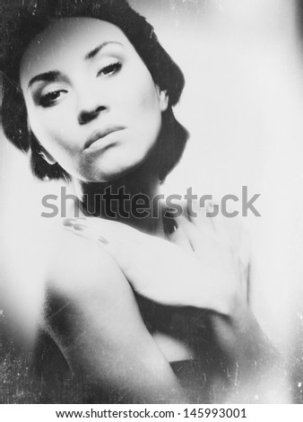 Grungy female portrait with soft focus lens