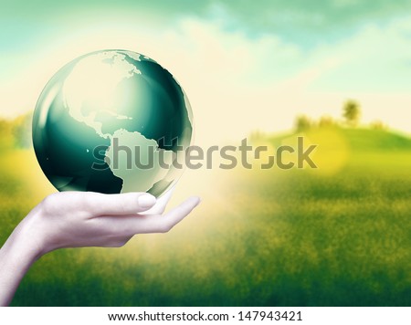 Whole world in your hands, abstract environmental backgrounds