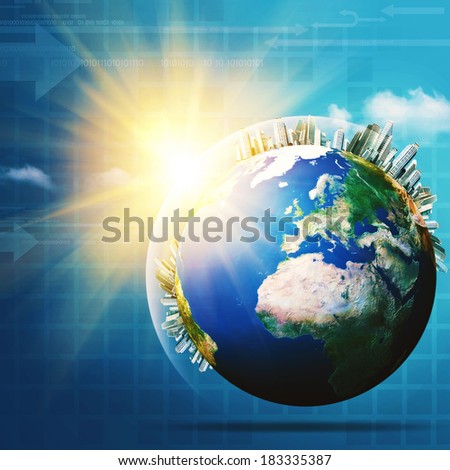 Global communications. Abstract technology and transportation backgrounds