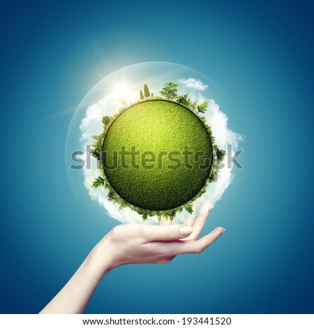 Green world in our hands, abstract eco backgrounds for your design