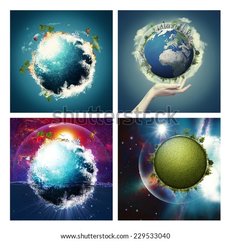 Set of assorted environmental backgrounds for your design. NASA imagery used
