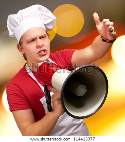 Portrait Of A Young Man With Megaphone, Background