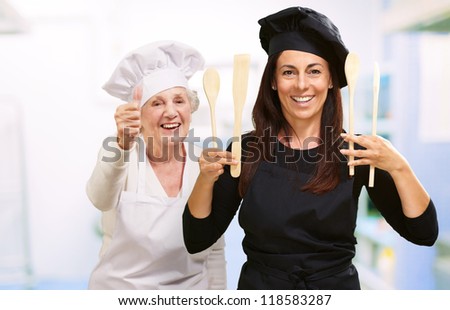 Happy Female Chef, Indoor