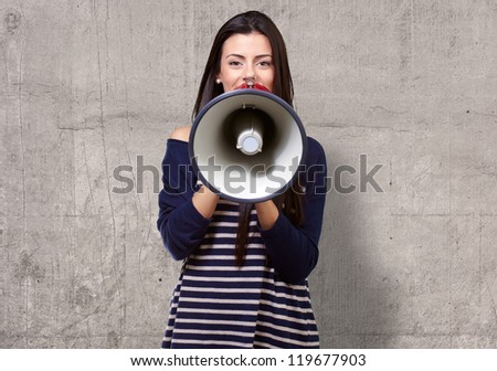 Portrait Of A Female With Megaphone, Background