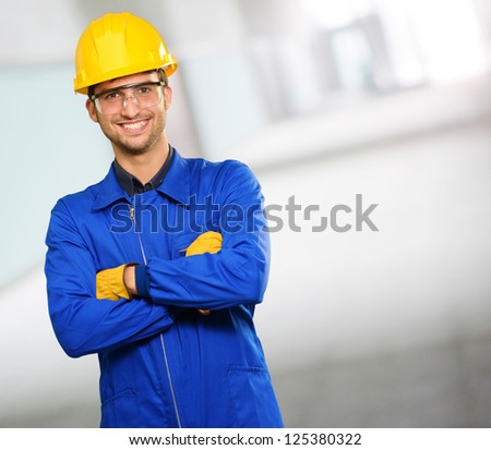 Portrait Of Happy Engineer, Indoors