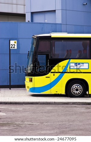 yellow bus and bus station