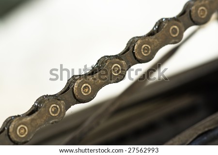 bike metal chain closeup