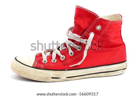 vintage red shoe isolated
