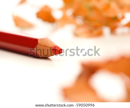 red crayon and shavings