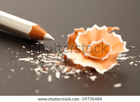 white crayon and shavings