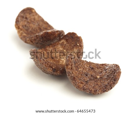 chocolate cereals isolated on a white background