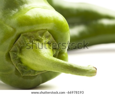 italian green pepper closeup on white background