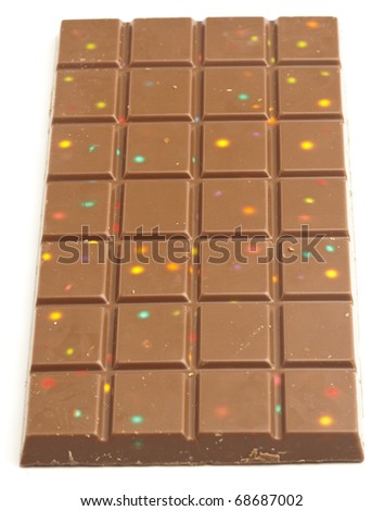 chocolate tablet isolated on white