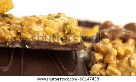 extreme closeup of a biscuits variety stack