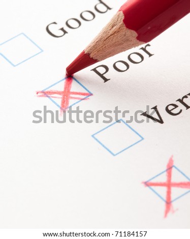 test questionnaire check boxes, extreme closeup photo