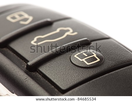 electronic car key sign, extreme closeup photo