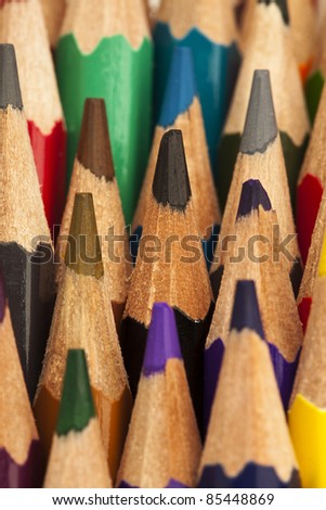 extreme closeup of a crayons stack texture