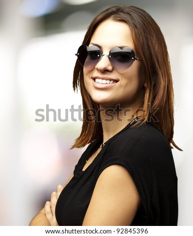 portrait of a pretty young woman smiling indoor