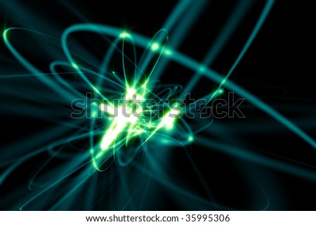 streams of light flowing on black background.