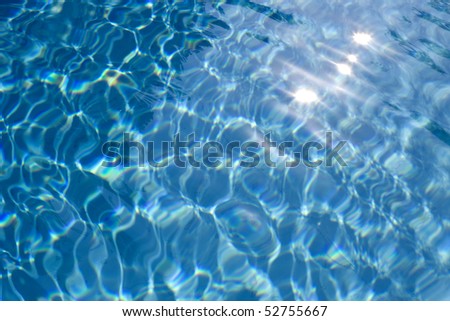 clean blue ripply water in a swimming pool