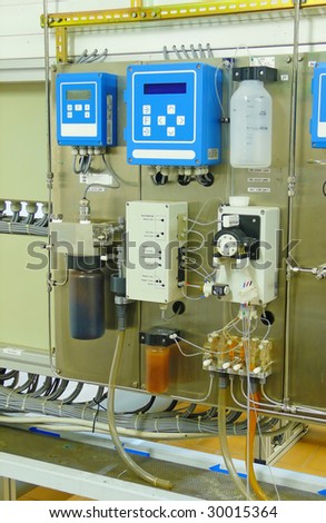 measuring instruments on a gas-burning power plant