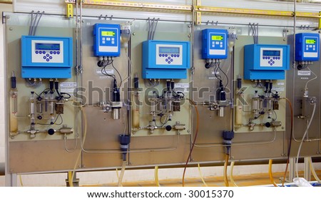measuring instruments on a gas-burning power plant