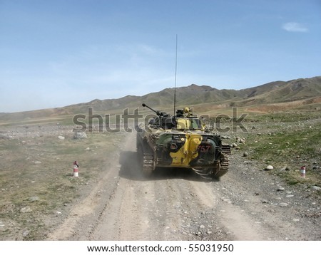 Russian combat vehicles in Tajikistan