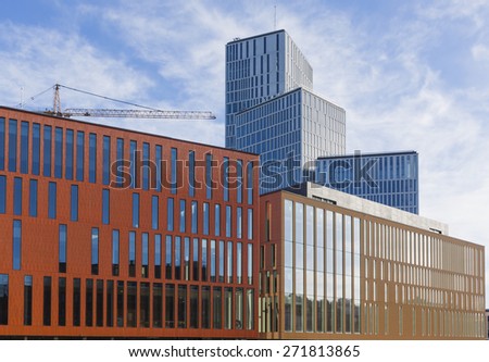 MALMO, SWEDEN - APRIL 19, 2015: Part of the new building blocks Malmo Live, ready for opening May 2015. Consist of apartments, hotels, congress hall and concert hall.