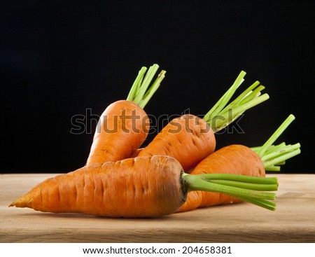 carrot on a black background