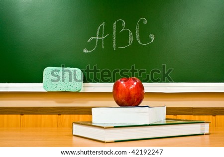 apple, books and letters