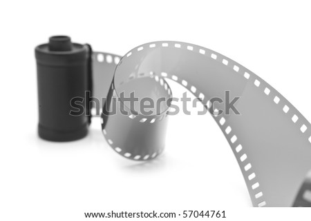 camera film background. stock photo : camera film on a white ackground