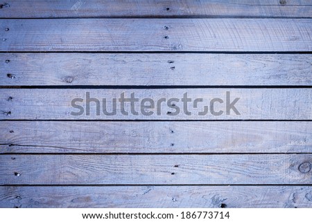 Textured wooden board background in a 2014 fashion color of a pastel shade of blue with rows of small nails and parallel planks