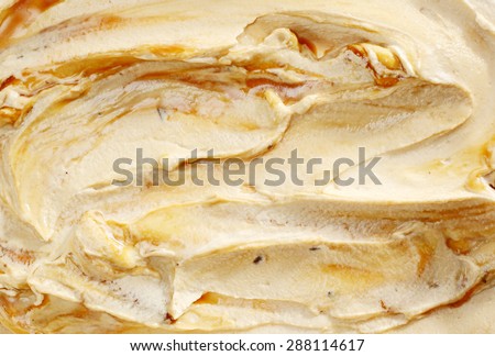 Tasty creamy Italian caramel ice cream full frame texture for advertising or summer themed food concepts