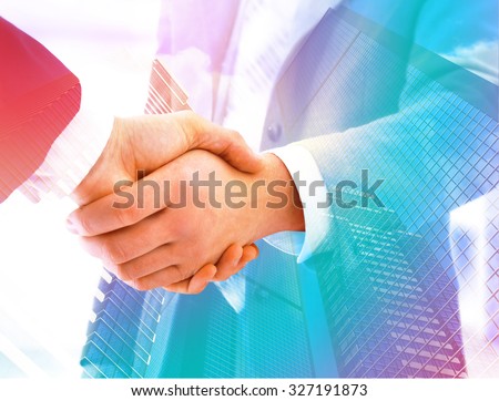 Shake hand, hand in hand  picture for business background.