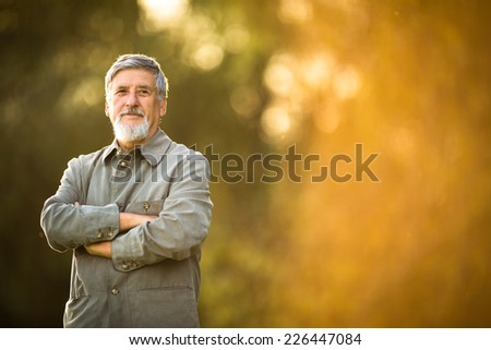 Portrait of a senior man outdoors