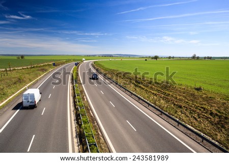 highway traffic on a lovely, sunny summer day