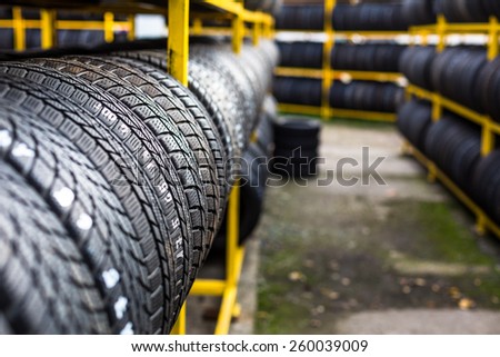 Tires for sale at a tire store