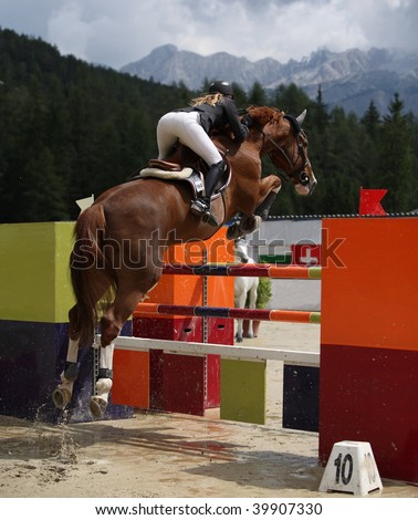 Show jumping (all trademarks removed -> lots of copy space)