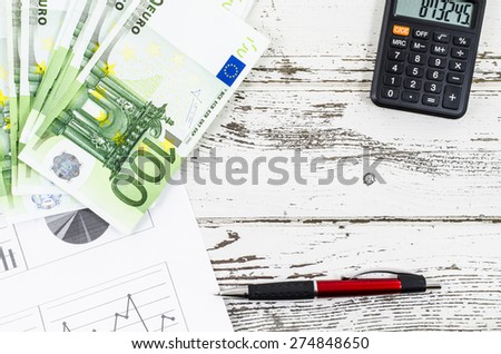 Business tools on wooden table