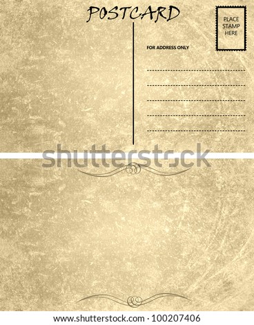 Vintage Stained Postcard Template with Copy Area Front and Back