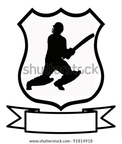 Cricket Sport Emblem Badge Shield Logo Insignia Coat of Arms