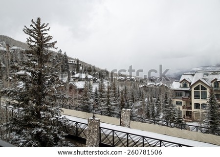Mountains at Beaver Creek, Colorado covered in snow.