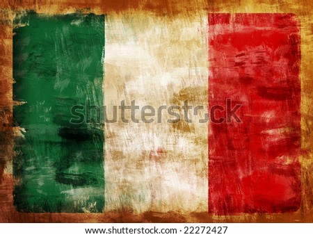 Old and dirty Italy flag painted