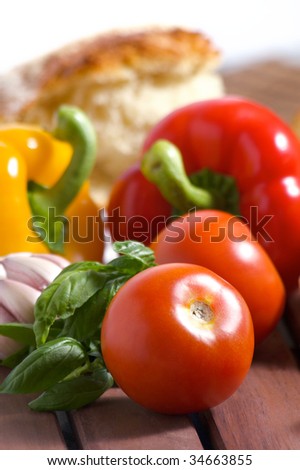 vegetables and breast ingredient for light and fresh meal
