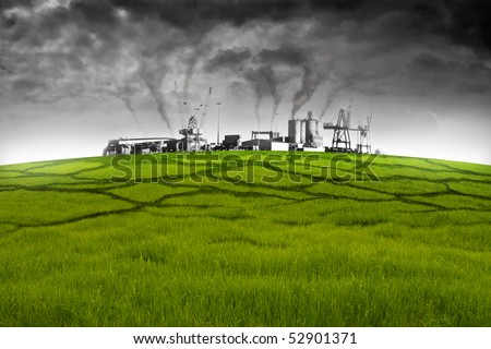 Heavy industries cause environmental pollution destroying the nature