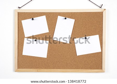 leave your messages or inform on blank paper at cork board