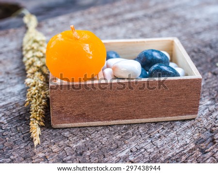 Aroma therapy on wood background